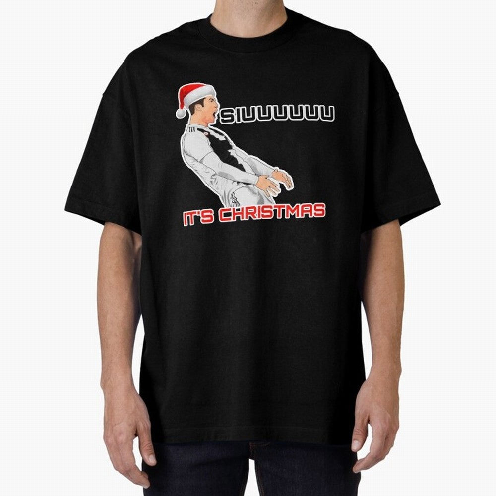 Siuuuuuu CR7 Christmas funny Oversized T-Shirt Feel the Trophy Chase of the FIFA World Cup 2026 Journey through Haaland Highlights, Brazil Pride, Football Passion, Legendary Performances, Festival Vibes and Supporter Community; Ideal for Football