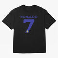 Ronaldo 7 Al-Nassr Football Club - Oversized T-Shirt Join Supporters Worldwide for Global Football Passion for FIFA World Cup 2026, Connected to Mbappe and Neymar, Spain and Netherlands, Sports Nostalgia, International Competition, Famous Players