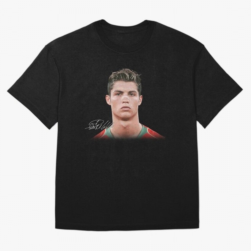 Cristiano Ronaldo T-Shirt Big Face Young Ronaldo Graphic Tee Oversized T-Shirt Enjoy Match Day Hype around FIFA World Cup 2026 USA Canada Mexico, Mbappe and Neymar, England, Stadium Chants, National Pride, Trophy Dreams and Unforgettable Football