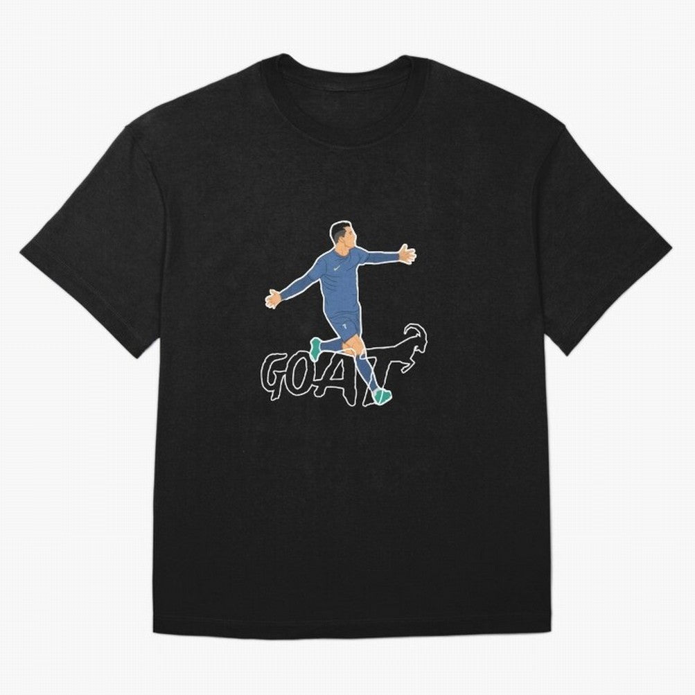 Cristiano Ronaldo - GOAT Oversized T-Shirt Fuel Your Fan Pride for FIFA World Cup 2026 Spirit, Built around Brazil, Haaland, Soccer Culture, Superstar Moments, National Team Dreams and Competitive Fire; Perfect for Supporters Who Want Bold Football
