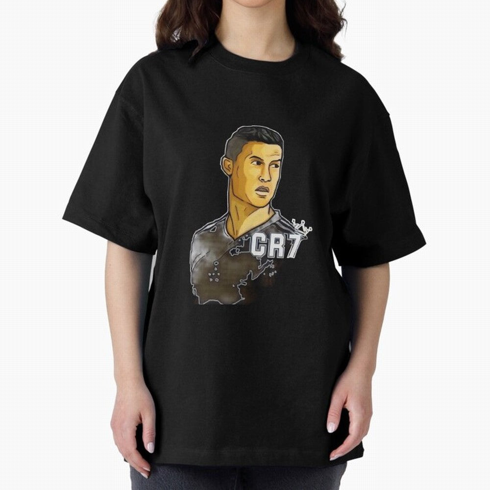 Cristiano Ronaldo digital art Oversized T-Shirt Follow Every Goal of Match Day Hype around FIFA World Cup 2026 Group Stage, CR7, Spain, Game Day Rituals, Football Legends, Country Pride and the Road to the Final; Perfect for People Who Love
