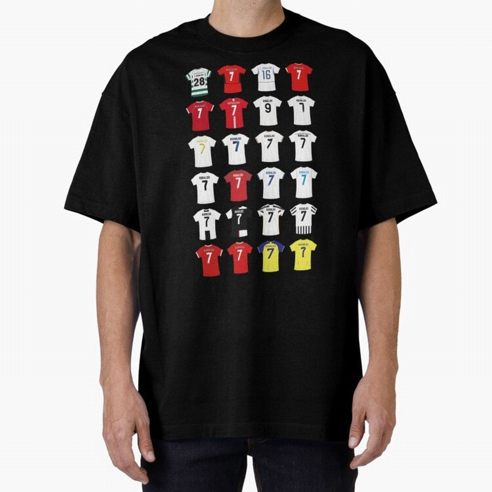 Cristiano Ronaldo Football Oversized T-Shirt Bring Global Tournament Vibes to Global Football Passion for FIFA World Cup 2026, Inspired by Messi and Cristiano Ronaldo, Brazil, Worldwide Fan Energy, Dramatic Goals, Stadium Lights and Championship
