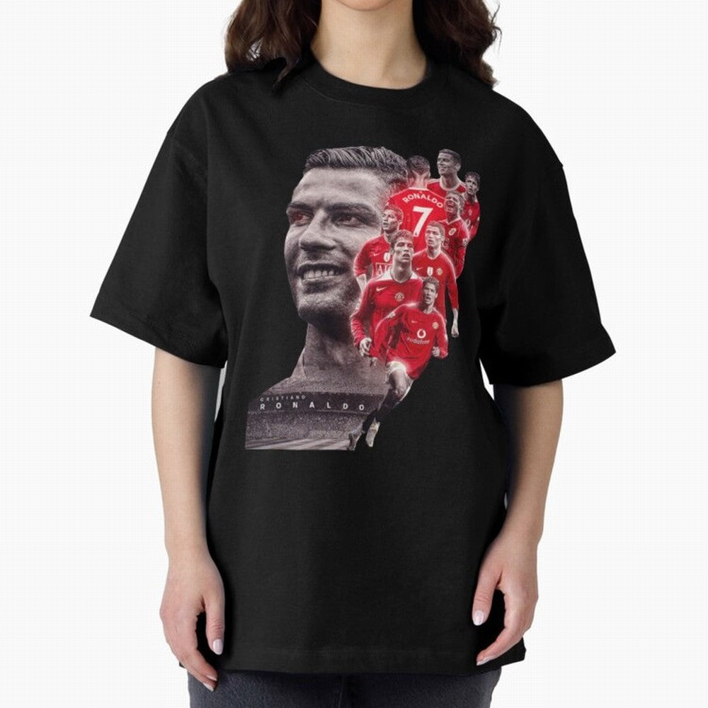 ronaldo Oversized T-Shirt Celebrate Global Passion for Match Day Hype around FIFA World Cup 2026 Group Stage, Messi, Neymar and Mbappe, Netherlands, Championship Spirit, Famous Goals, Roaring Crowds and International Football Unity; Made for Die