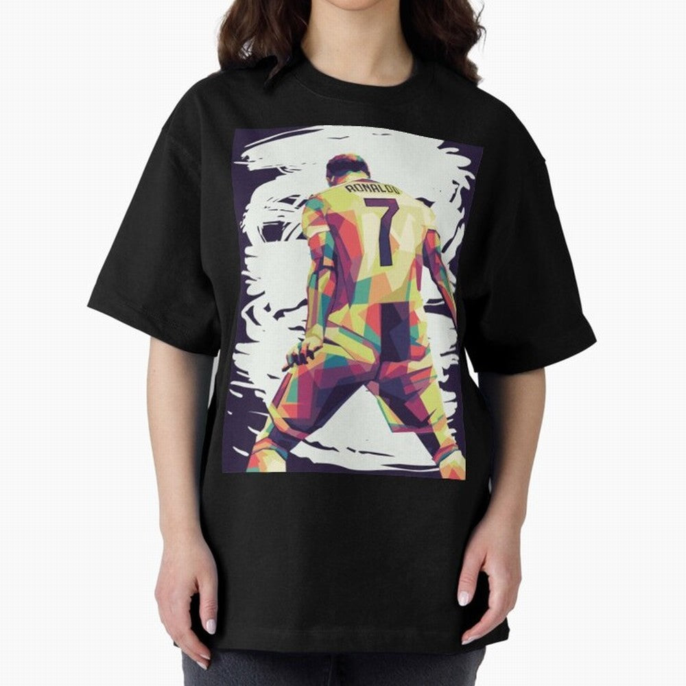 Cristiano Ronaldo Art cristiano ronaldo Oversized T-Shirt Keep the Legacy of FIFA World Cup 2026 Spirit, with England and Germany, Mbappe and Neymar, Stadium Chants, National Pride, Trophy Dreams and Unforgettable Football Memories; Perfect for