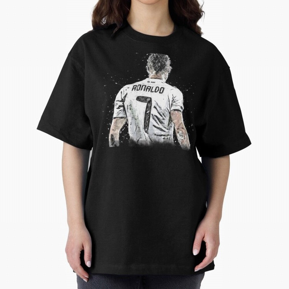 Cristiano Ronaldo Cristiano ronaldo back Oversized T-Shirt Keep Football History Alive during FIFA World Cup 2026 Group Stage Driven by Mbappe, France Energy, Global Supporter Spirit, Legendary Goals, National Colors and Tournament Celebration;