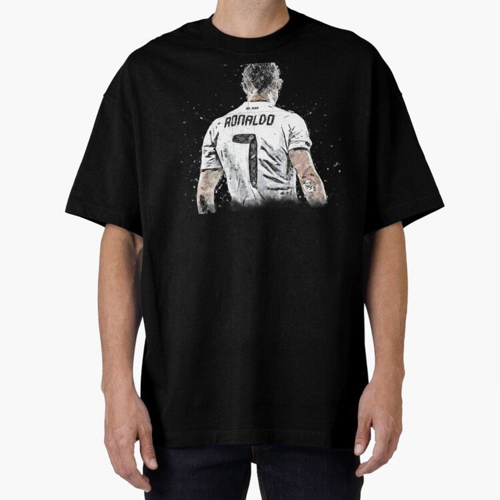 Cristiano Ronaldo Cristiano ronaldo back Oversized T-Shirt Keep Football History Alive during FIFA World Cup 2026 Group Stage Driven by Mbappe, France Energy, Global Supporter Spirit, Legendary Goals, National Colors and Tournament Celebration;