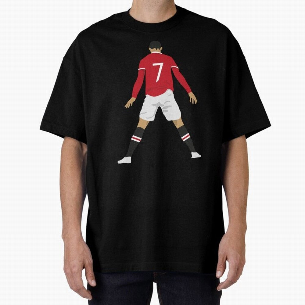 CR7 Man U SIIIIIUUUUUUU (Celebration) Oversized T-Shirt Honor Football Greatness during Global Football Passion for FIFA World Cup 2026 USA Canada Mexico, Inspired by Cristiano Ronaldo, Haaland and CR7, Portugal, Football Festival Excitement,