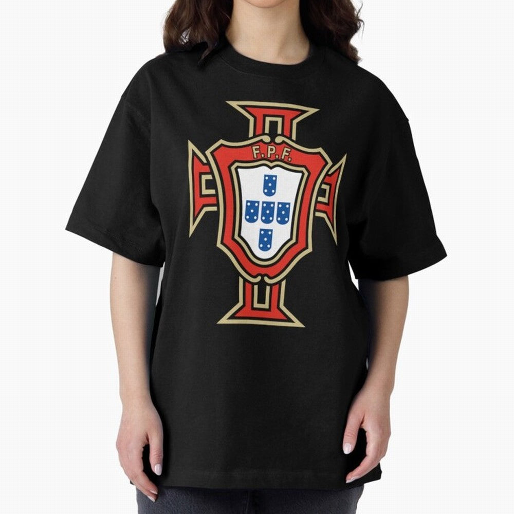 Portugal Soccer Logo Oversized T-Shirt Share FIFA World Cup 2026 Group Stage Connected to Haaland and Mbappe, Argentina and Brazil Energy, Worldwide Fan Energy, Dramatic Goals, Stadium Lights and Championship Celebrations; Created for Match Day