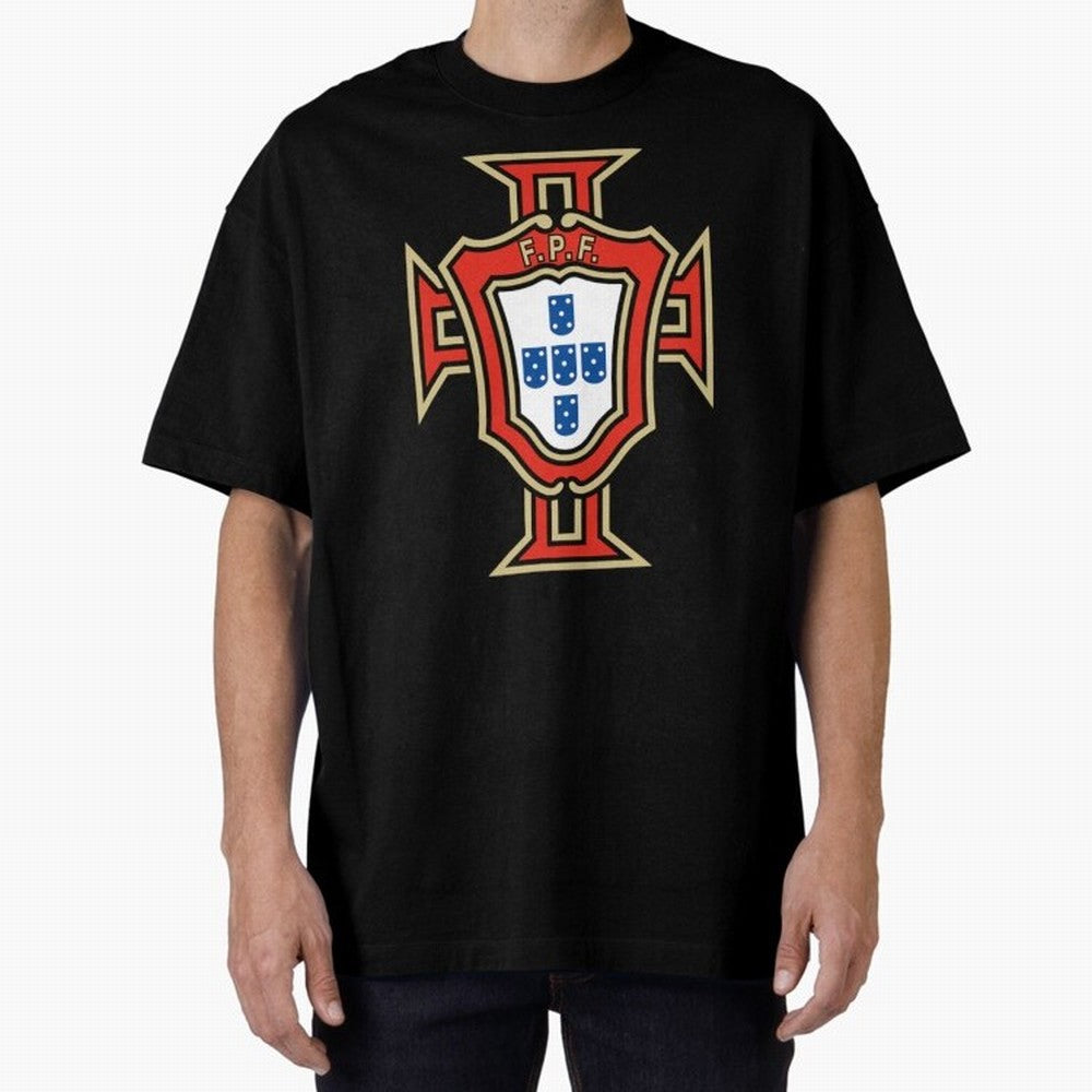 Portugal Soccer Logo Oversized T-Shirt Share FIFA World Cup 2026 Group Stage Connected to Haaland and Mbappe, Argentina and Brazil Energy, Worldwide Fan Energy, Dramatic Goals, Stadium Lights and Championship Celebrations; Created for Match Day