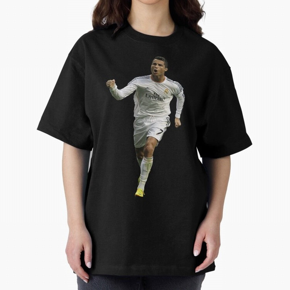 Cristiano Cool Sticker Oversized T-Shirt Embrace Global Football Passion for FIFA World Cup 2026 Group Stage, Connected to Neymar, England, Game Day Rituals, Football Legends, Country Pride and the Road to the Final; Ideal for Passionate Fans Who