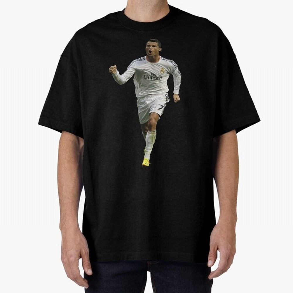 Cristiano Cool Sticker Oversized T-Shirt Embrace Global Football Passion for FIFA World Cup 2026 Group Stage, Connected to Neymar, England, Game Day Rituals, Football Legends, Country Pride and the Road to the Final; Ideal for Passionate Fans Who