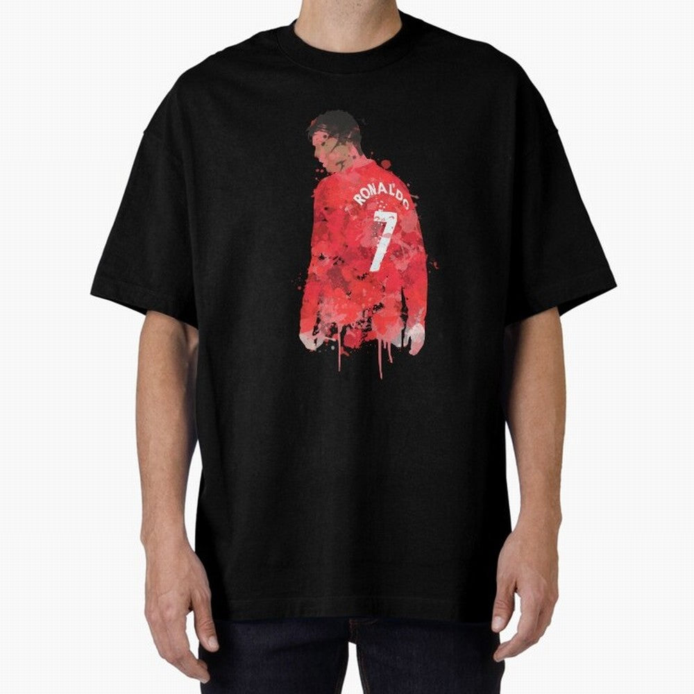 Cristiano Ronaldo - Manchester United Legend Art Oversized T-Shirt Keep the Match Day Mood of FIFA World Cup 2026 USA Canada Mexico for Fans of Haaland and Brazil, Portugal and Argentina, Bringing Match Day Excitement, Supporter Culture, Golden