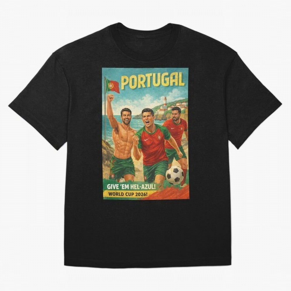 Portugal Hel-Azul Spirit at Cabo da Roca and Bel¨¦m Tower for FIFA World Cup 2026 Oversized T-Shirt Follow Every Goal of FIFA World Cup 2026 Group Stage Celebrating Cristiano Ronaldo, France Energy, Classic Soccer Heritage, Championship Pressure,