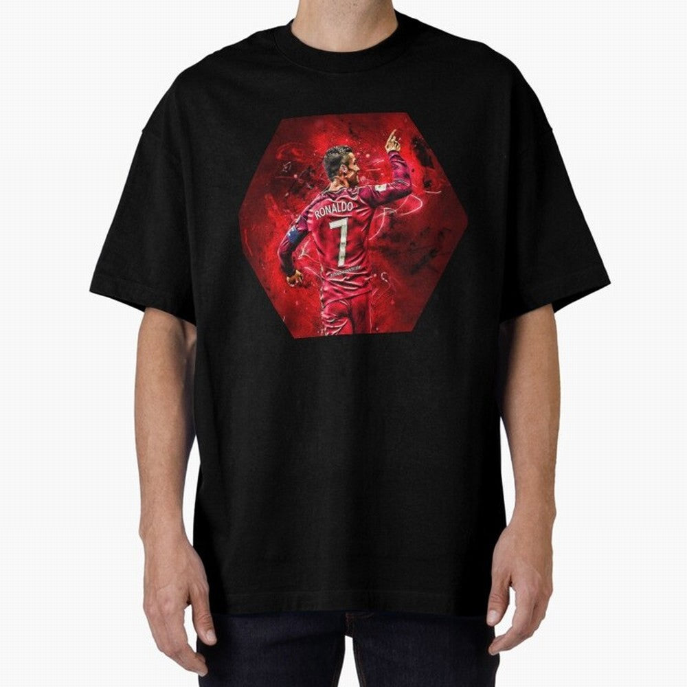 CR7 Art Oversized T-Shirt Fuel the Hype around FIFA World Cup 2026 Spirit, Centered on Spain and Netherlands, CR7 and Messi, Stadium Memories, Football Loyalty, International Chants and Championship Tradition; Ideal for Fans Who Follow Messi,