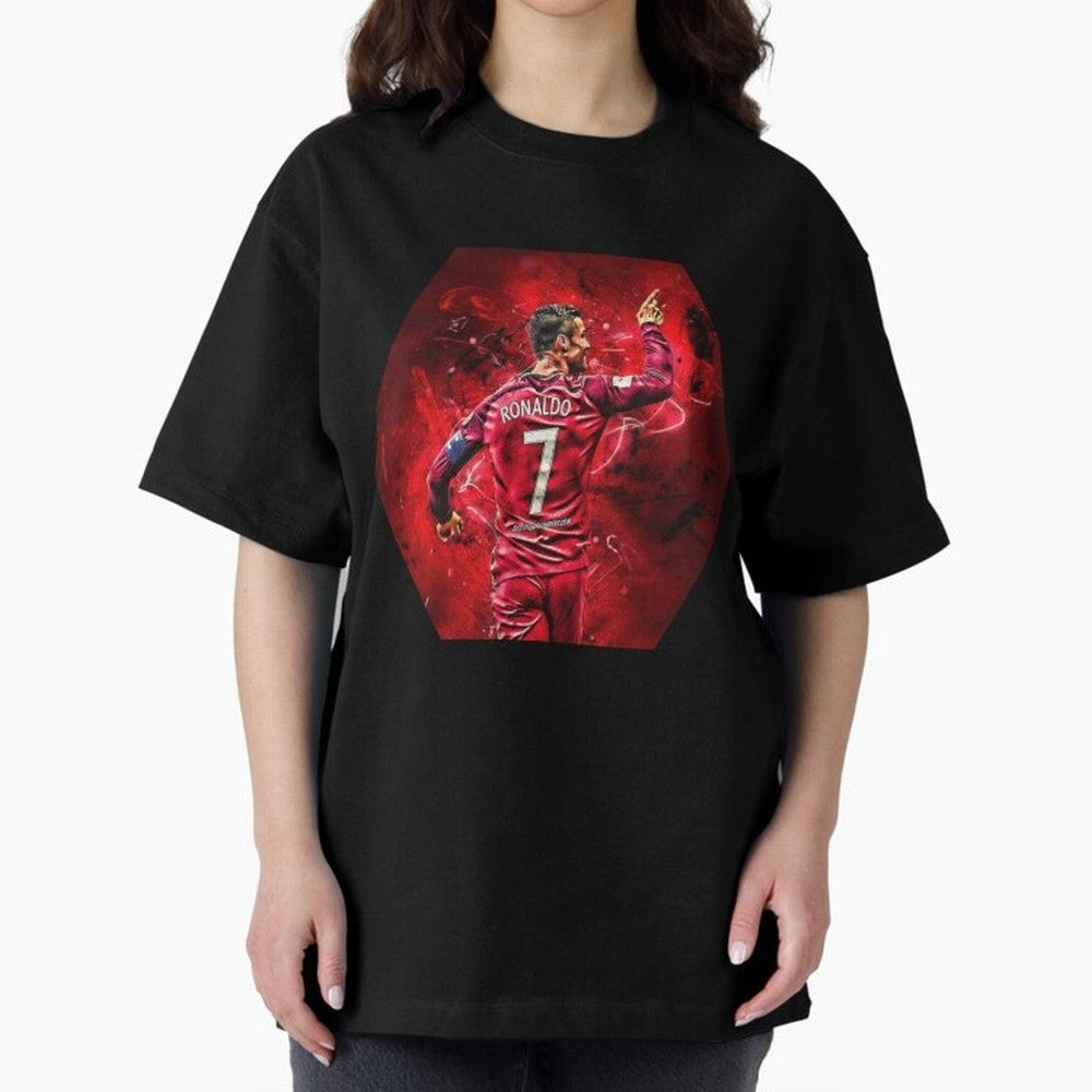 CR7 Art Oversized T-Shirt Fuel the Hype around FIFA World Cup 2026 Spirit, Centered on Spain and Netherlands, CR7 and Messi, Stadium Memories, Football Loyalty, International Chants and Championship Tradition; Ideal for Fans Who Follow Messi,