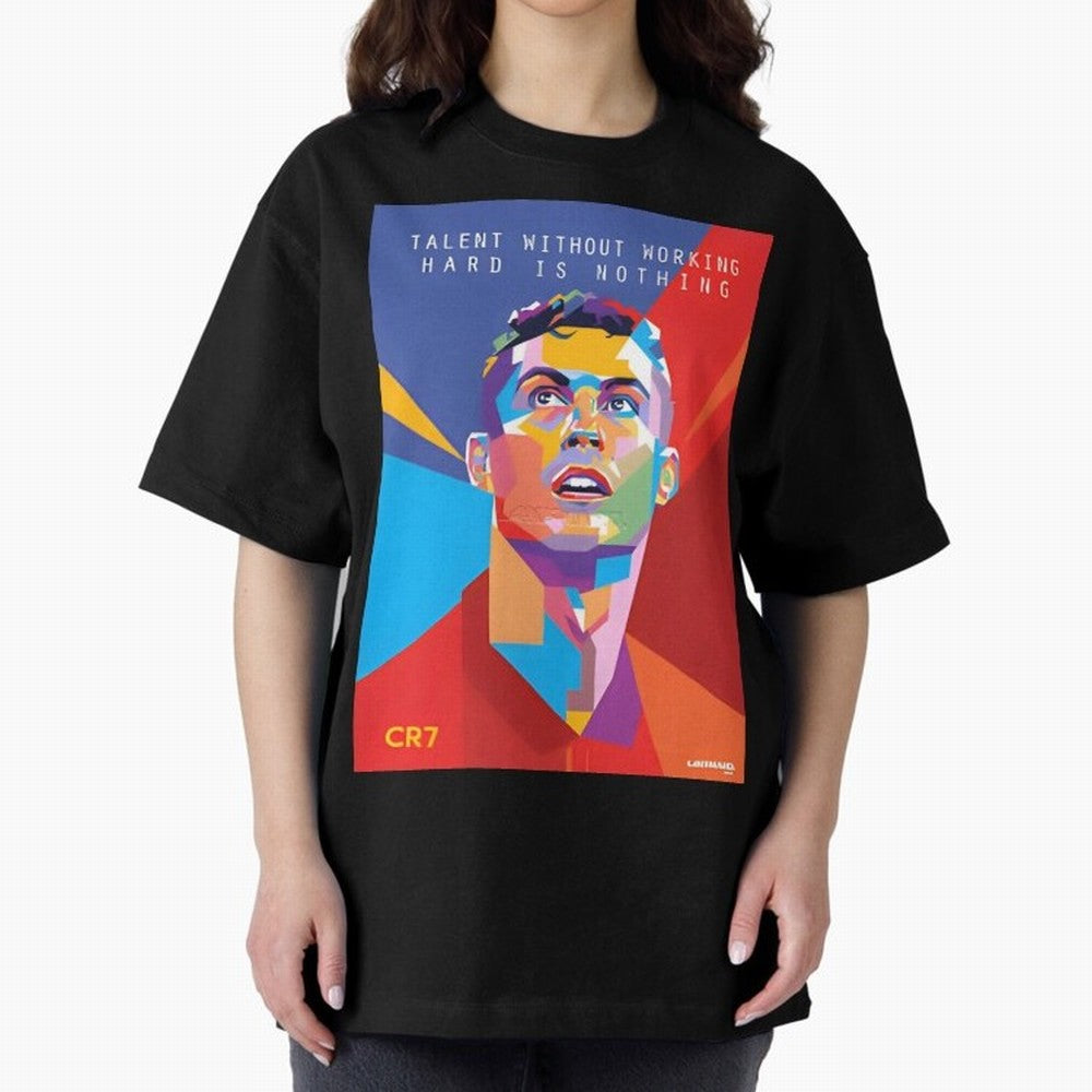 Cristiano Ronaldo Oversized T-Shirt Join FIFA World Cup 2026 for Fans of Neymar, Haaland and Cristiano Ronaldo and Spain and Netherlands, Bringing Championship Spirit, Famous Goals, Roaring Crowds and International Football Unity; Perfect for Fans,