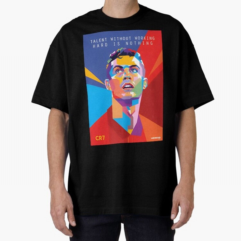 Cristiano Ronaldo Oversized T-Shirt Join FIFA World Cup 2026 for Fans of Neymar, Haaland and Cristiano Ronaldo and Spain and Netherlands, Bringing Championship Spirit, Famous Goals, Roaring Crowds and International Football Unity; Perfect for Fans,