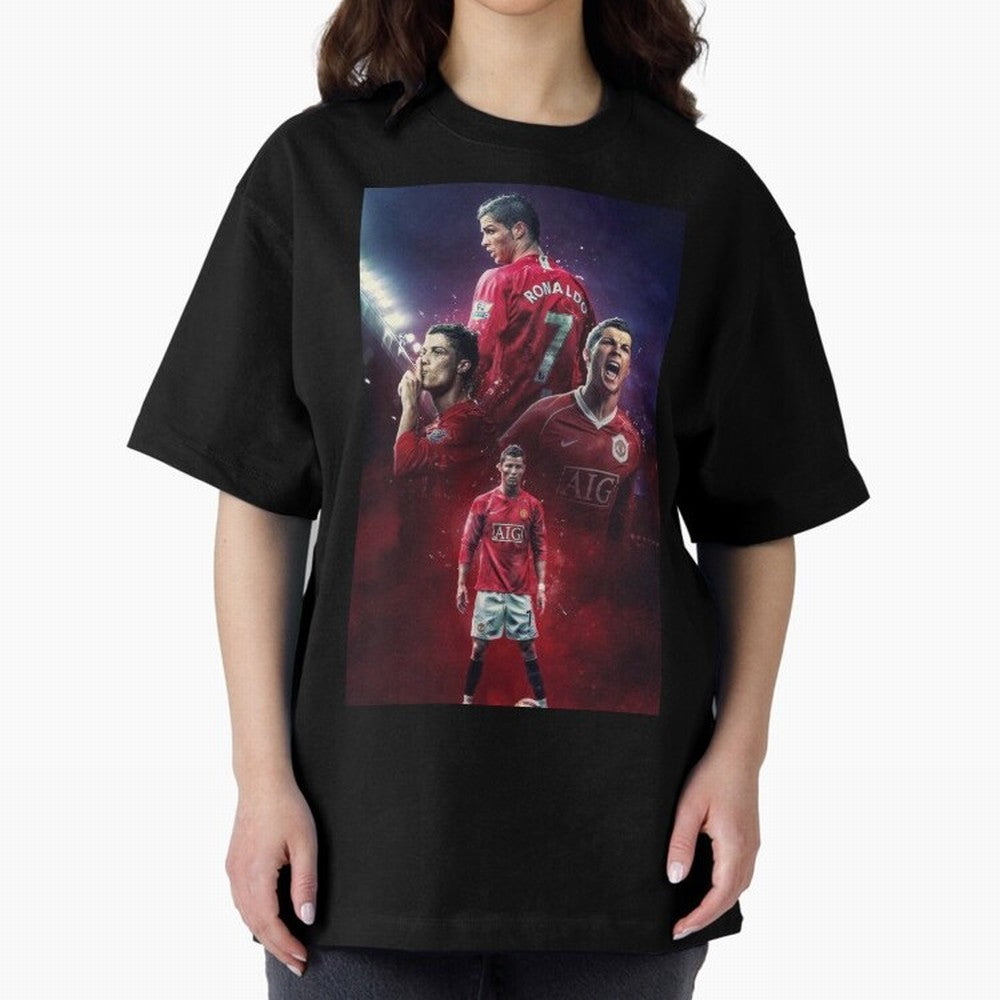 Cristiano Ronaldo dos Santos Aveiro Art Oversized T-Shirt Keep the Legacy of FIFA World Cup 2026 Spirit, with England and Germany, Mbappe and Neymar, Stadium Chants, National Pride, Trophy Dreams and Unforgettable Football Memories; Perfect for