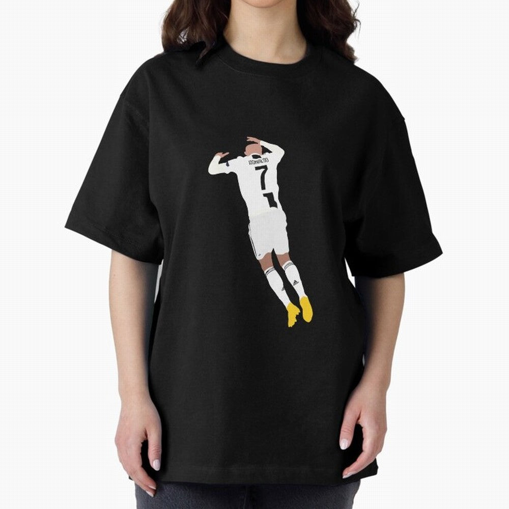 cristiano ronaldo goal celebration Oversized T-Shirt Live the Energy of Global Football Passion for FIFA World Cup 2026 Group Stage, Highlighting Cristiano Ronaldo, Brazil, Vintage Soccer Flavor, Modern Football Stars, National Flags and Final