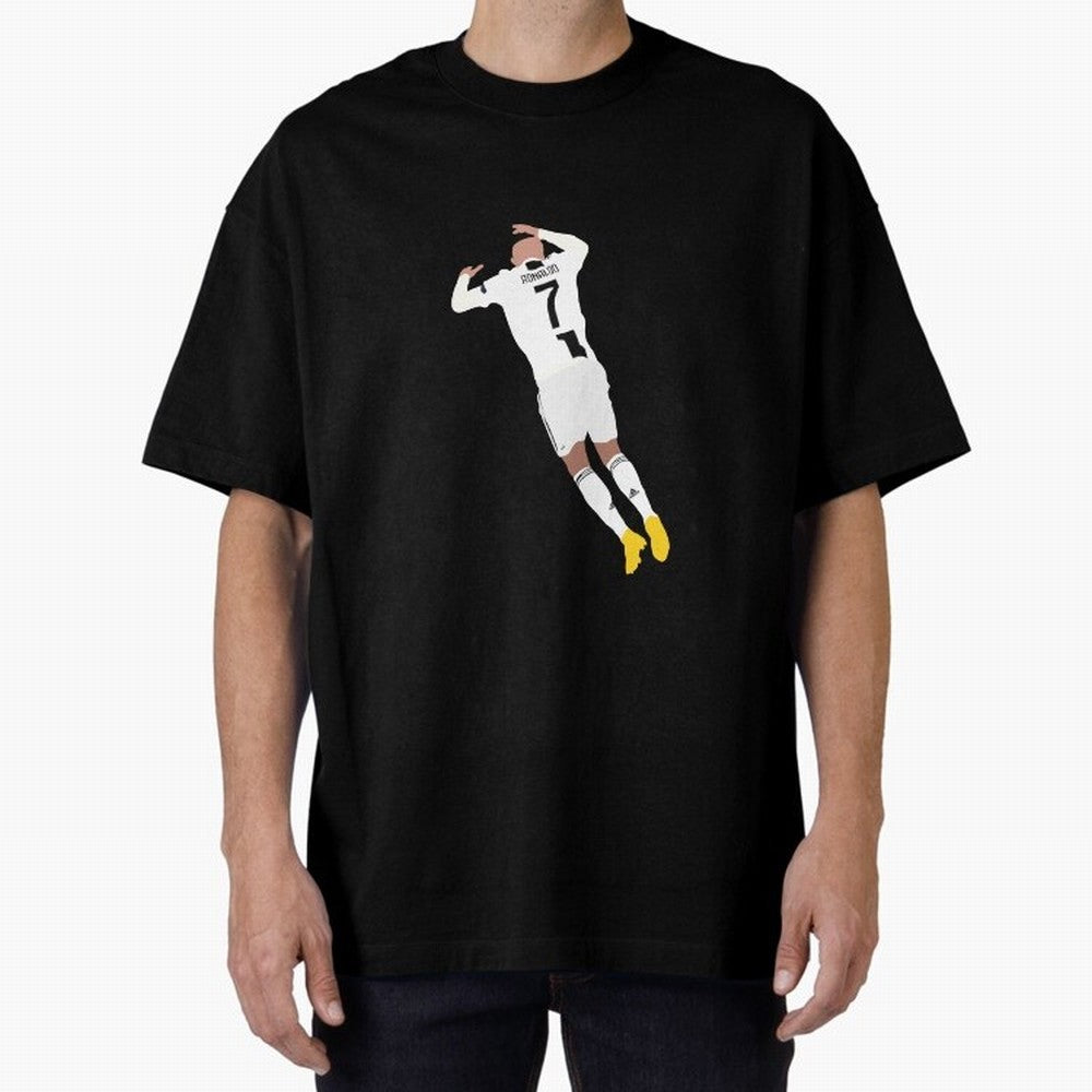 cristiano ronaldo goal celebration Oversized T-Shirt Live the Energy of Global Football Passion for FIFA World Cup 2026 Group Stage, Highlighting Cristiano Ronaldo, Brazil, Vintage Soccer Flavor, Modern Football Stars, National Flags and Final