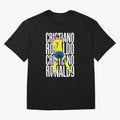 Cristiano Ronaldo Siuuuu Celebration Oversized T-Shirt Spotlight FIFA World Cup 2026 USA Canada Mexico Centered on Cristiano Ronaldo, Brazil Energy, Worldwide Fan Energy, Dramatic Goals, Stadium Lights and Championship Celebrations; Great for