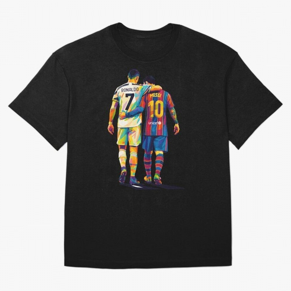 Cristiano Ronaldo and Messi Wpap Art Oversized T-Shirt Show Your Love for the FIFA World Cup 2026 USA Canada Mexico Journey through CR7 and Messi Highlights, Portugal Pride, Football History, Final Match Energy, Crowd Noise and Once in a Lifetime
