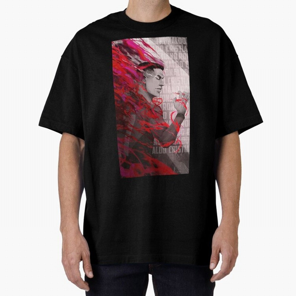Cristiano Ronaldo x Blue Lock Oversized T-Shirt Discover FIFA World Cup 2026 for Fans of Haaland and Argentina, Bringing Global Supporter Spirit, Legendary Goals, National Colors and Tournament Celebration; Ideal for Passionate Fans Who Love