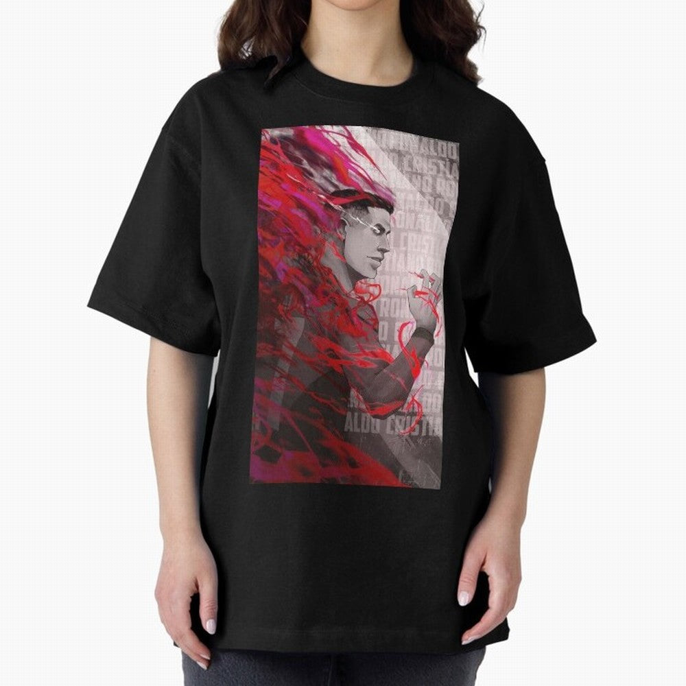 Cristiano Ronaldo x Blue Lock Oversized T-Shirt Discover FIFA World Cup 2026 for Fans of Haaland and Argentina, Bringing Global Supporter Spirit, Legendary Goals, National Colors and Tournament Celebration; Ideal for Passionate Fans Who Love
