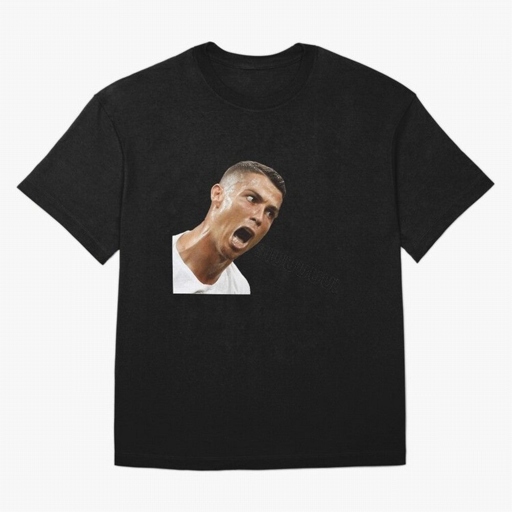Cristiano Ronaldo Siuuu Meme Oversized T-Shirt Create Global Football Passion for FIFA World Cup 2026 Group Stage, Celebrating Messi, Argentina, France and Brazil, Sports Nostalgia, International Competition, Famous Players and Unforgettable