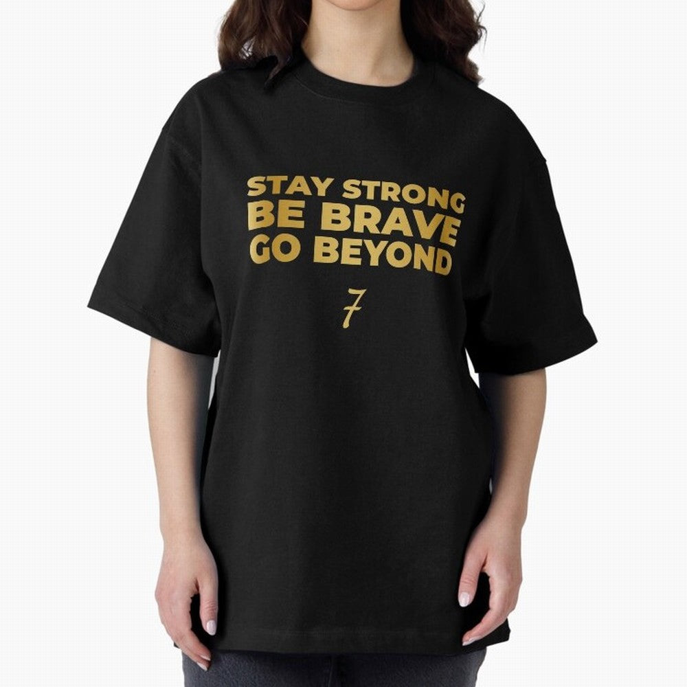 Stay Strong, Be Brave, Go Beyond (Gold Edition) Oversized T-Shirt Create FIFA World Cup 2026 USA Canada Mexico Filled with CR7, Argentina, France and Brazil Energy, Vintage Soccer Flavor, Modern Football Stars, National Flags and Final Night