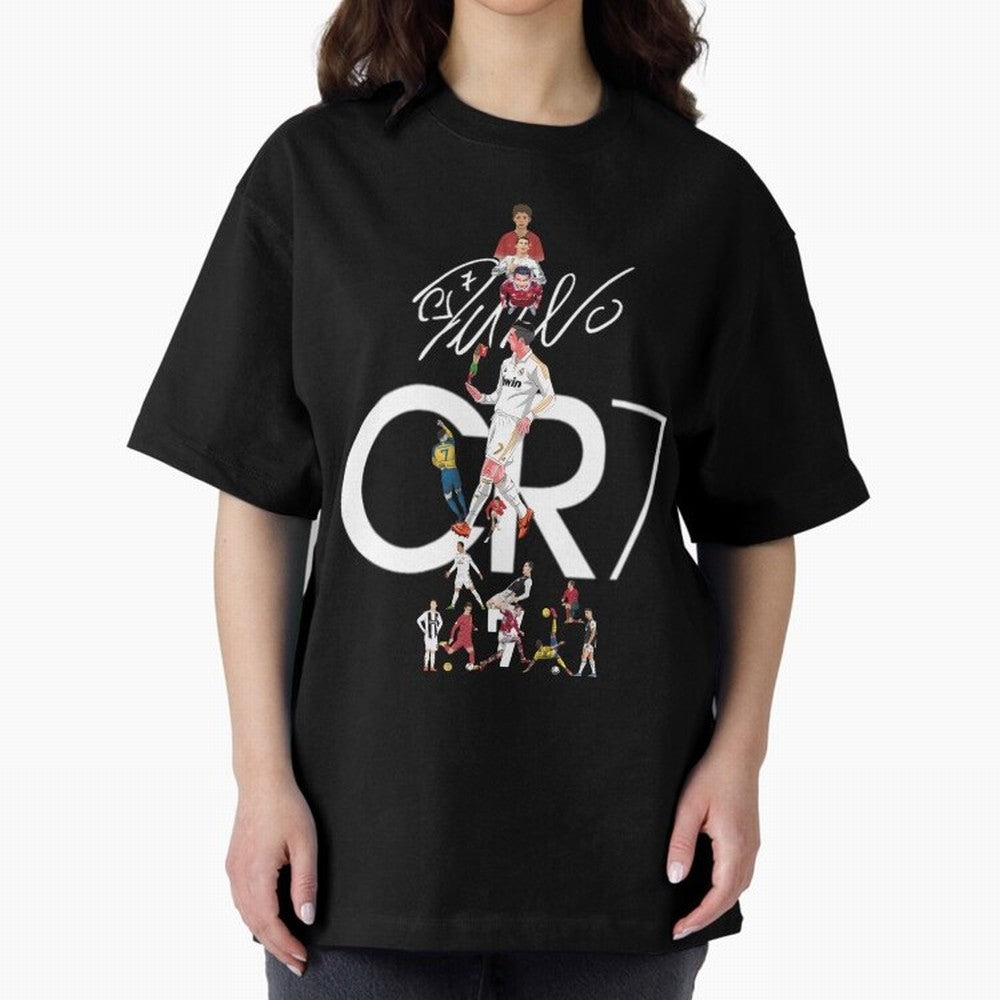 CR7 Oversized T-Shirt Make Your Look Match FIFA World Cup 2026 Capturing CR7 and Messi, France Energy, Sports Nostalgia, International Competition, Famous Players and Unforgettable Victories; Perfect for People Who Love Argentina, Brazil, France,