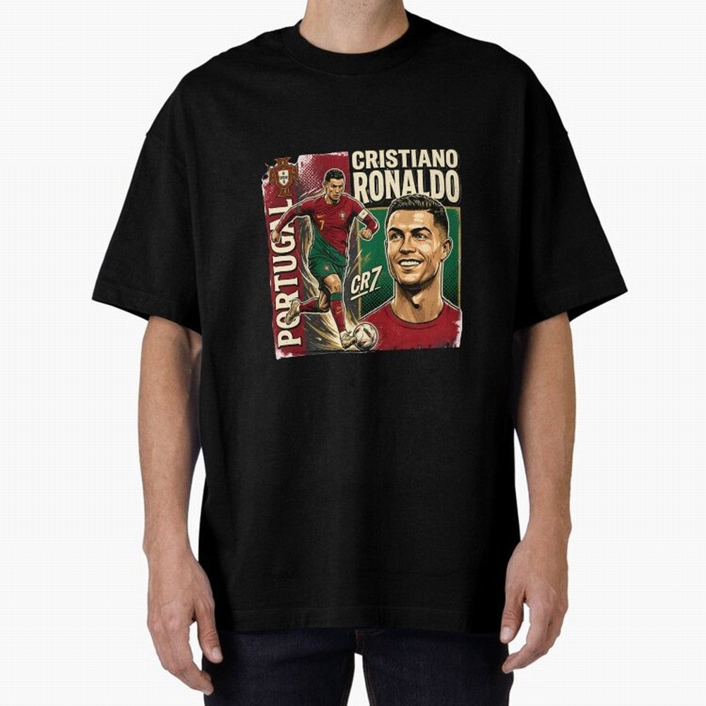 Ronaldo Portugal Vintage Oversized T-Shirt Represent the FIFA World Cup 2026 USA Canada Mexico Journey through Messi Highlights, Netherlands Pride, Retro Football Energy, Iconic Rivalries, Trophy Chase Drama and Stadium Atmosphere; Created for
