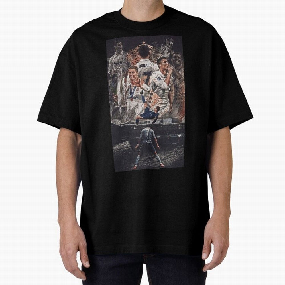 Cristiano Ronaldo Oversized T-Shirt Elevate FIFA World Cup 2026 Driven by CR7 and Messi, Brazil, Portugal and Argentina Energy, Stadium Chants, National Pride, Trophy Dreams and Unforgettable Football Memories; Perfect for People Who Love