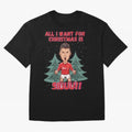 All I Want For Christmas is Siuuu Oversized T-Shirt Show Your Stadium Side during Global Football Passion for FIFA World Cup 2026 Group Stage, Filled with Messi, Neymar and Mbappe, Brazil, Football History, Final Match Energy, Crowd Noise and Once