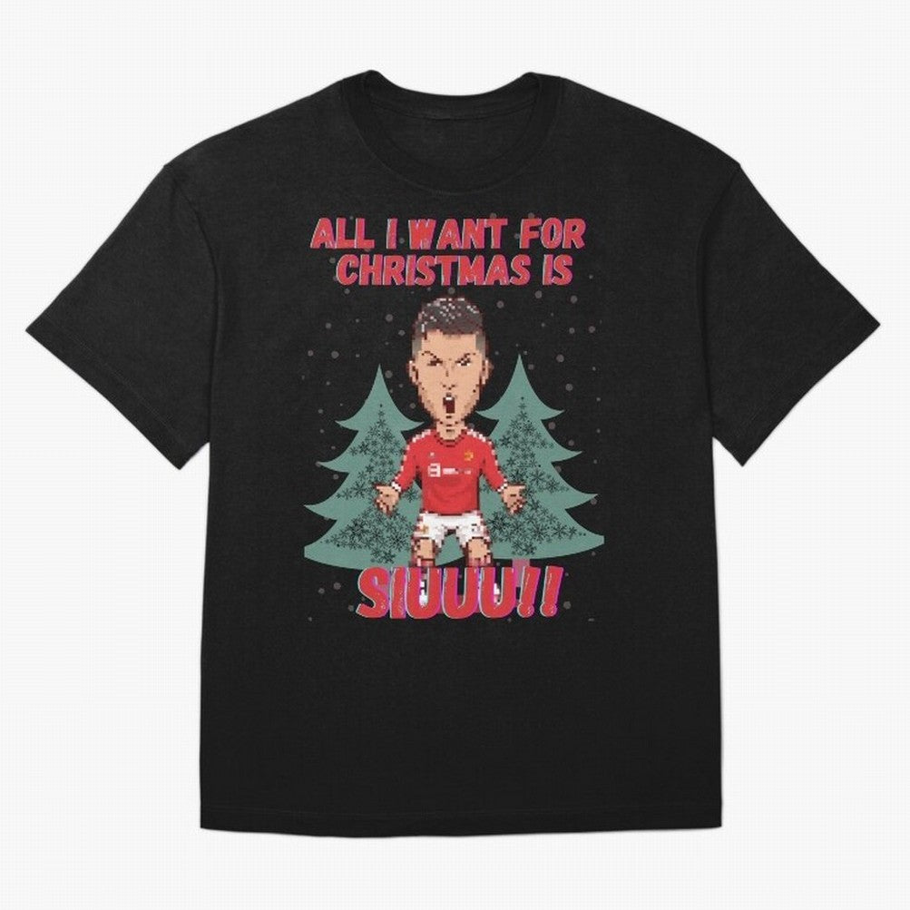 All I Want For Christmas is Siuuu Oversized T-Shirt Show Your Stadium Side during Global Football Passion for FIFA World Cup 2026 Group Stage, Filled with Messi, Neymar and Mbappe, Brazil, Football History, Final Match Energy, Crowd Noise and Once