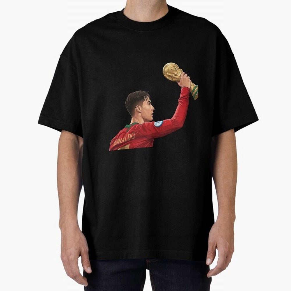 Cristiano Ronaldo Oversized T-Shirt Bring Supporter Culture to FIFA World Cup 2026 USA Canada Mexico Spirit, Made for Portugal, Spain and Germany, Messi, Game Day Rituals, Football Legends, Country Pride and the Road to the Final; Ideal for