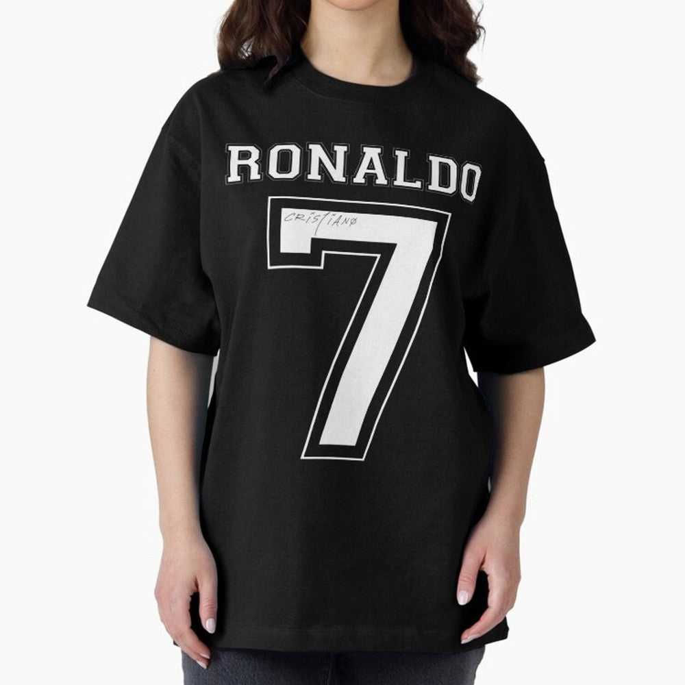 cristiano ronaldo Oversized T-Shirt Show Your Stadium Side during Match Day Hype around FIFA World Cup 2026 USA Canada Mexico, Haaland and Mbappe, France and Portugal, Classic Soccer Heritage, Championship Pressure, Fan Loyalty and International