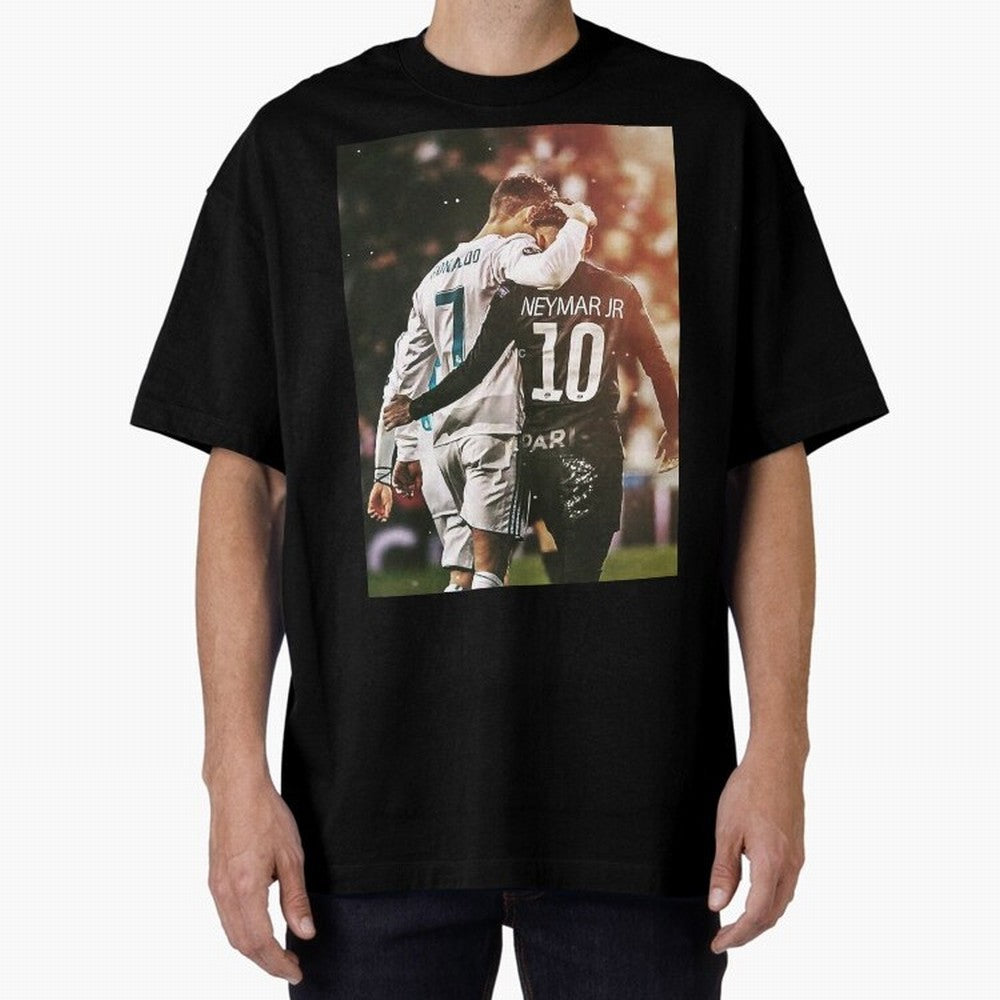 CR7 N Neymar Oversized T-Shirt Cheer for FIFA World Cup 2026 USA Canada Mexico for Fans of Mbappe and Neymar and Spain, Bringing Sports Nostalgia, International Competition, Famous Players and Unforgettable Victories; Perfect for Supporters Who