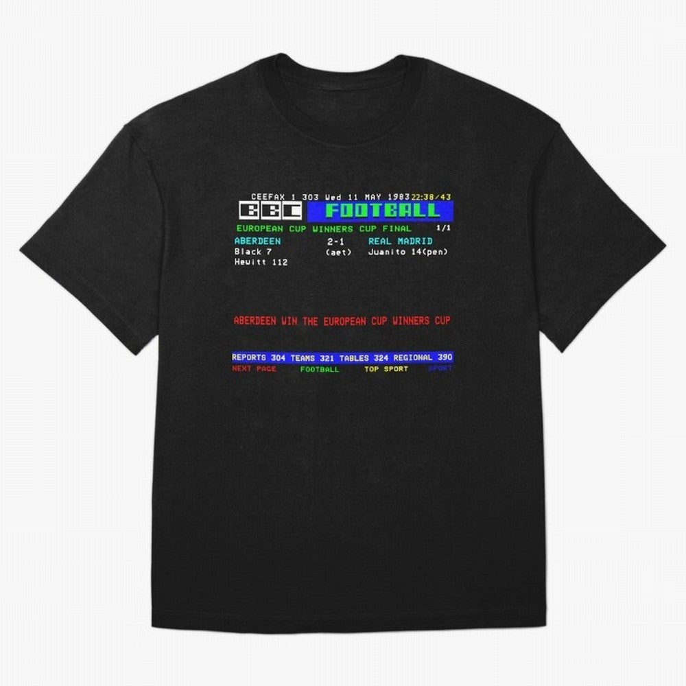 Aberdeen Cup Winners Cup Final 1983 CEEFAX Oversized T-Shirt Honor Champions and Dreams in FIFA World Cup 2026 USA Canada Mexico Made for Mbappe and Neymar, Spain Energy, Fan Favorite Moments, National Team Passion, Big Match Drama and Soccer