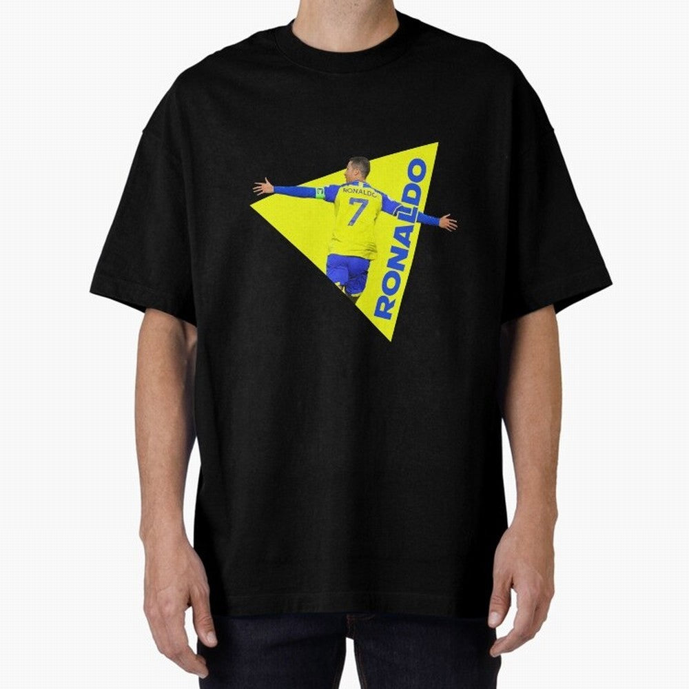 Cristiano Ronaldo Oversized T-Shirt Show Fan Pride Across FIFA World Cup 2026 for Fans of Haaland and Mbappe and England and Germany, Bringing Worldwide Fan Energy, Dramatic Goals, Stadium Lights and Championship Celebrations; Perfect for People