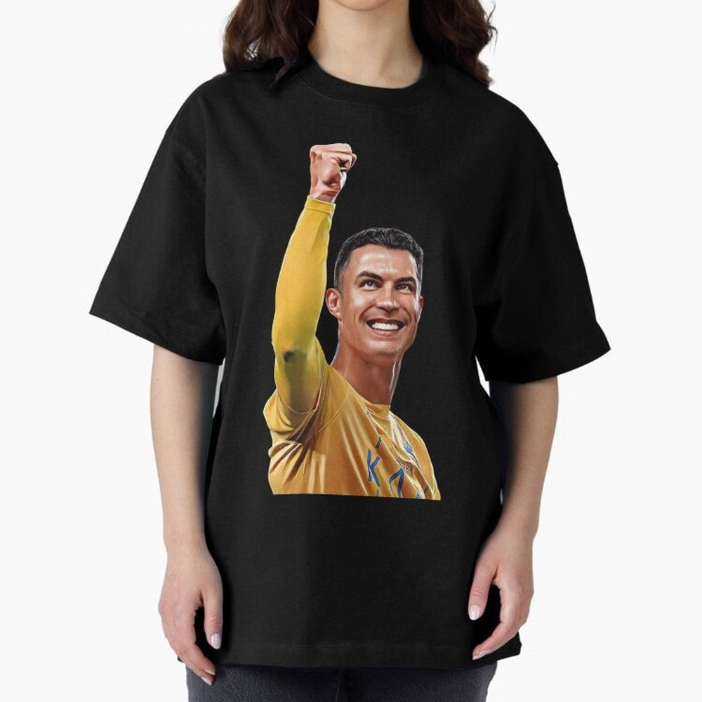 Cristiano Ronaldo - CR 7 Celebration Oversized T-Shirt Celebrate FIFA World Cup 2026 Featuring Haaland, Argentina, France and Brazil Energy, Global Supporter Spirit, Legendary Goals, National Colors and Tournament Celebration; Ideal for Passionate