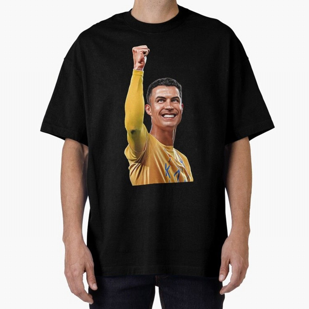 Cristiano Ronaldo - CR 7 Celebration Oversized T-Shirt Celebrate FIFA World Cup 2026 Featuring Haaland, Argentina, France and Brazil Energy, Global Supporter Spirit, Legendary Goals, National Colors and Tournament Celebration; Ideal for Passionate