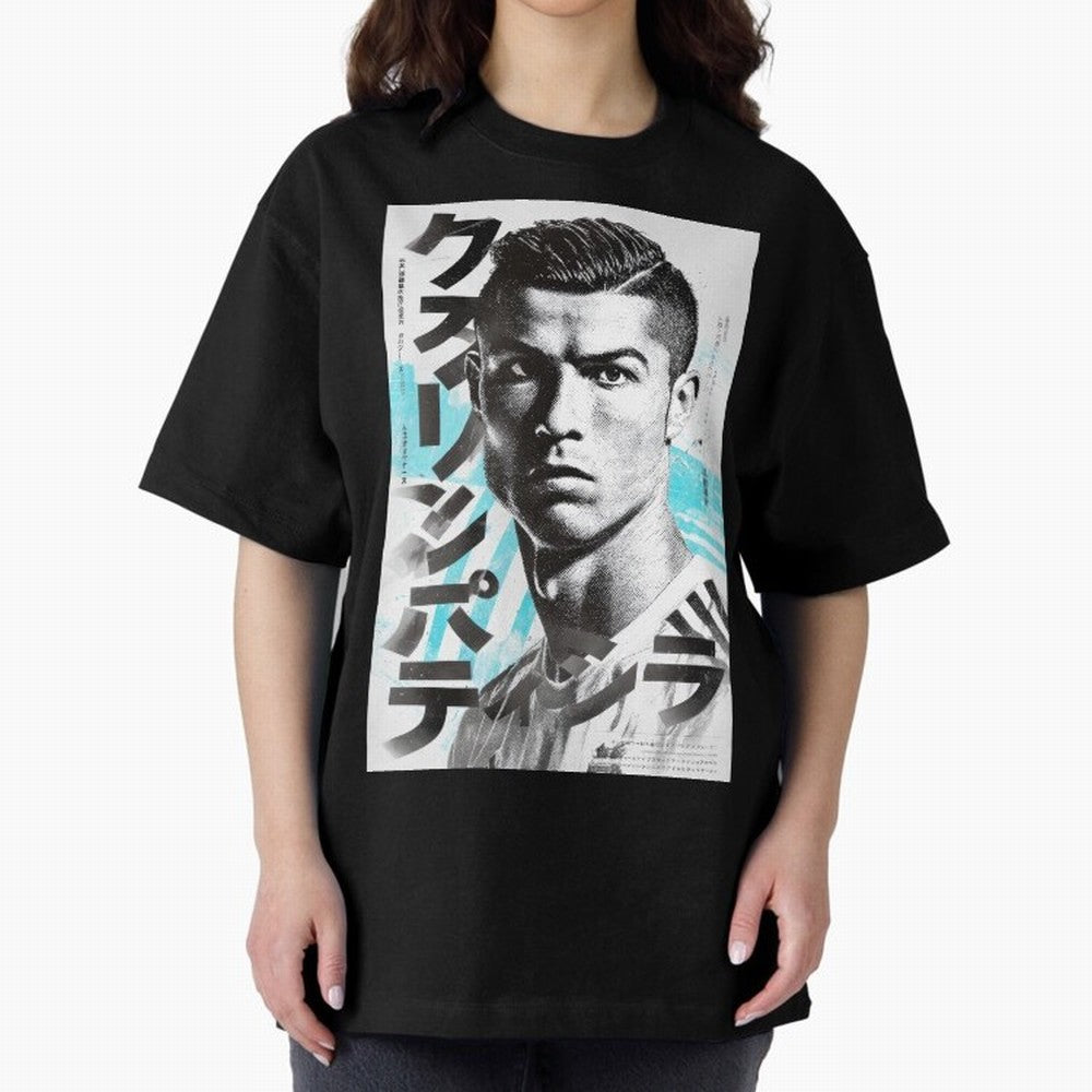 Cristiano Japanese Poster Oversized T-Shirt Relive Legendary Nights from the FIFA World Cup 2026 Group Stage Journey through Messi, Neymar and Mbappe Highlights, Argentina Pride, Classic Soccer Heritage, Championship Pressure, Fan Loyalty and