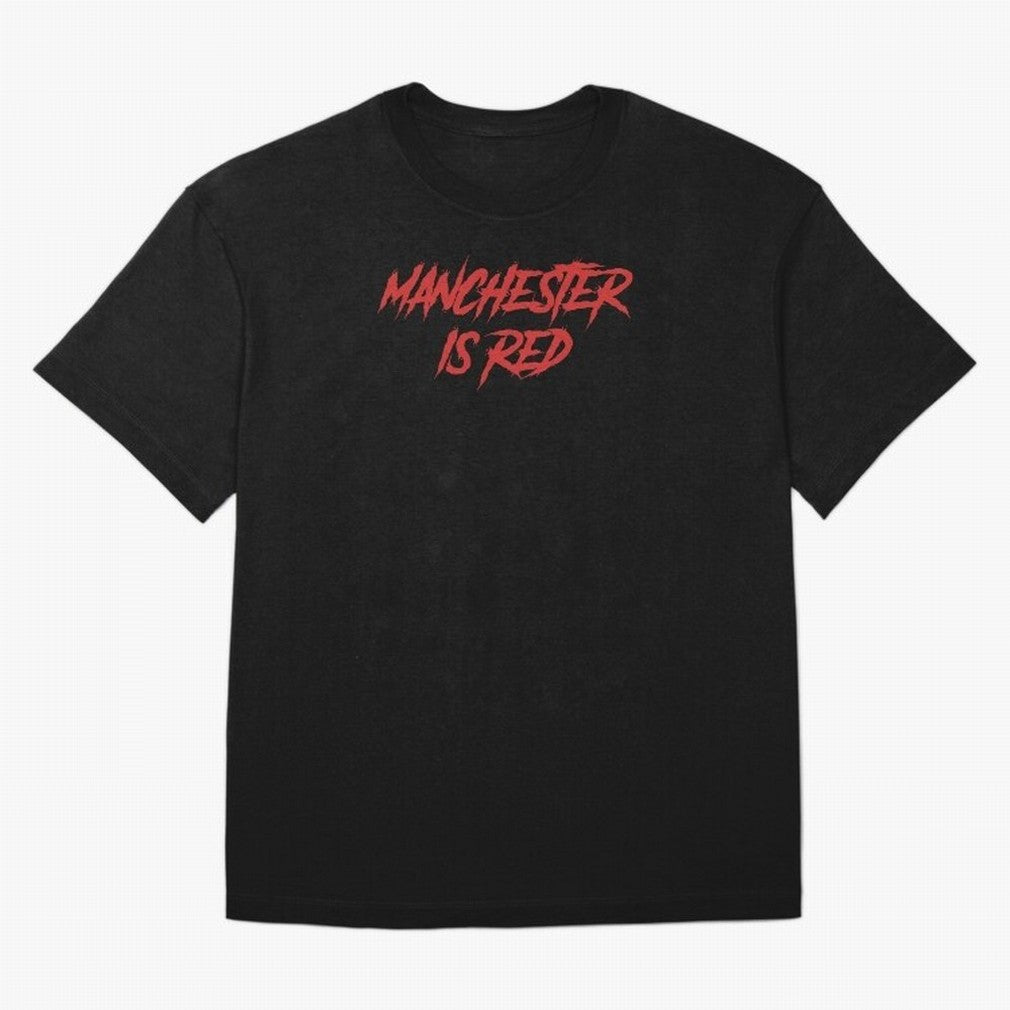 Manchester Is Red Oversized T-Shirt Honor the Football Icons of FIFA World Cup 2026 Spirit, Built around Argentina, Haaland and Mbappe, Match Day Excitement, Supporter Culture, Golden Goals and Global Football Passion; Created for Match Day