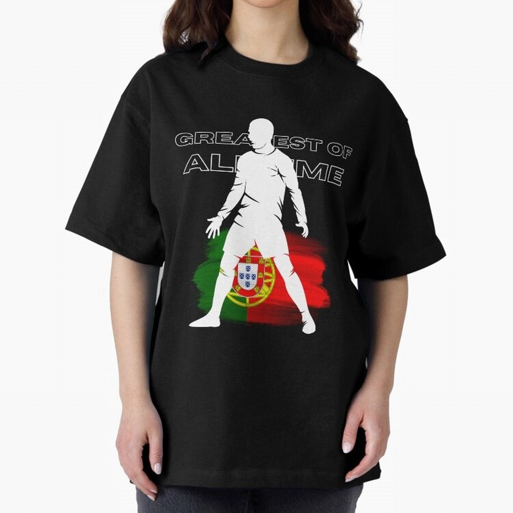Cristiano Ronaldo Portugal Greatest Of All Time Oversized T-Shirt Show Up for the Glory of FIFA World Cup 2026 Group Stage for Fans of Mbappe and France, Bringing Champion Mindset, Group Stage Buzz, Knockout Tension and Passionate Fan Culture;