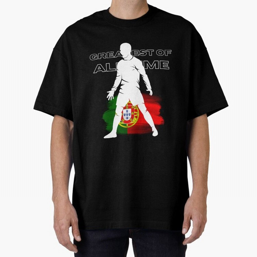 Cristiano Ronaldo Portugal Greatest Of All Time Oversized T-Shirt Show Up for the Glory of FIFA World Cup 2026 Group Stage for Fans of Mbappe and France, Bringing Champion Mindset, Group Stage Buzz, Knockout Tension and Passionate Fan Culture;