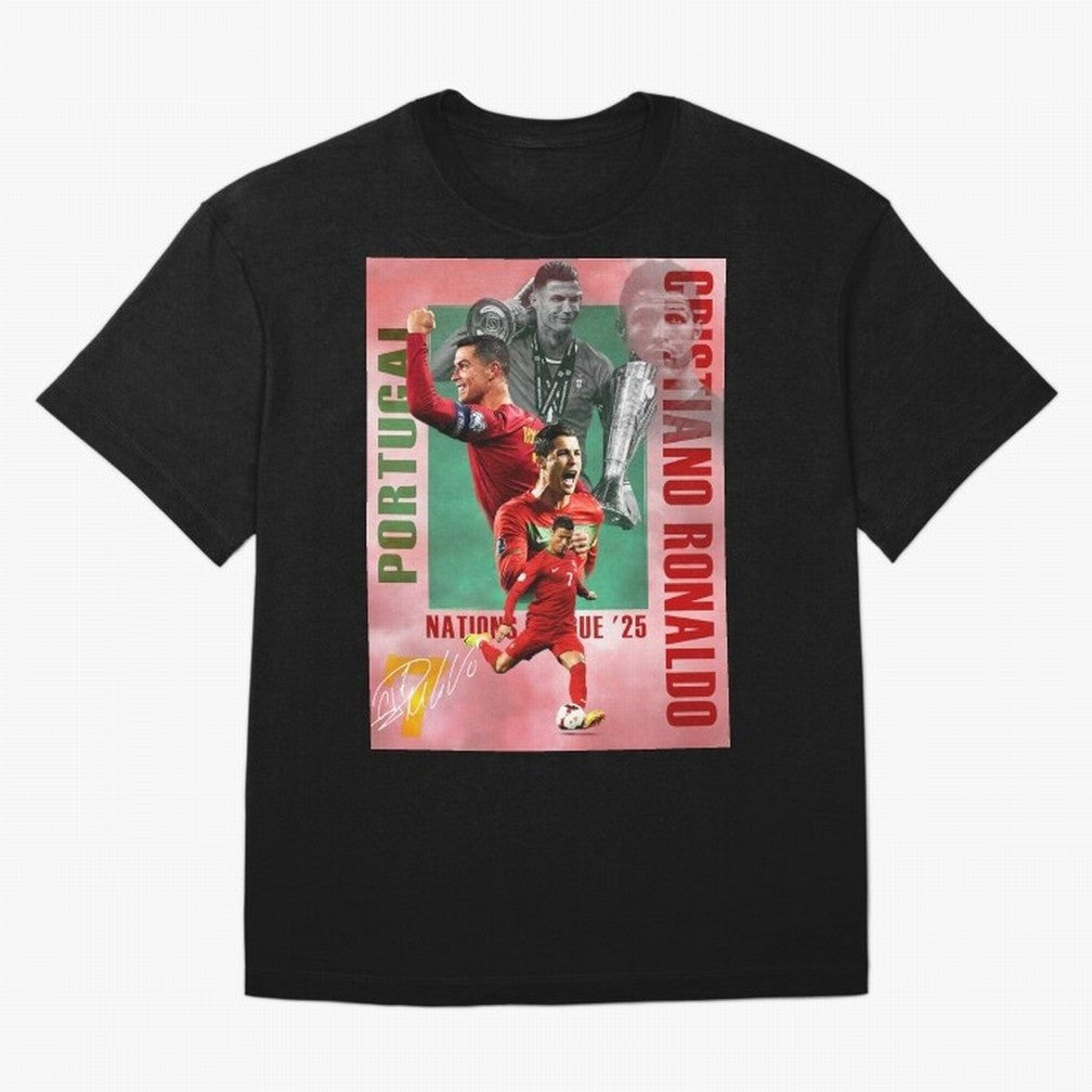 Cristiano Ronaldo Portugal Football Legend Oversized T-Shirt Feel the Heartbeat of FIFA World Cup 2026 Highlighting Haaland, Spain and Netherlands Energy, Global Supporter Spirit, Legendary Goals, National Colors and Tournament Celebration; Made