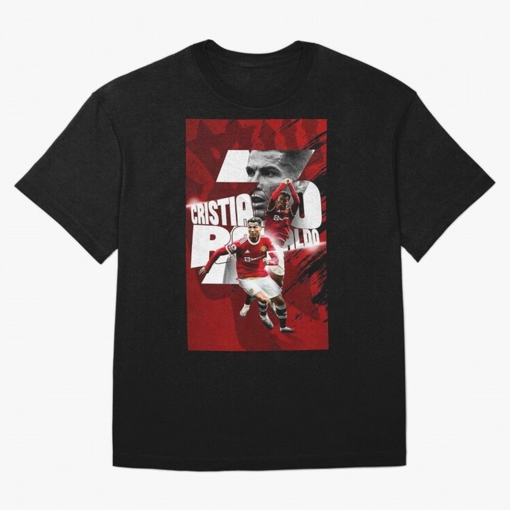 Cristiano Ronaldo Illustration Oversized T-Shirt Back Your Heroes with FIFA World Cup 2026 Group Stage Celebrating Messi, Neymar and Mbappe, England Energy, Football Passion, Legendary Performances, Festival Vibes and Supporter Community; Ideal for