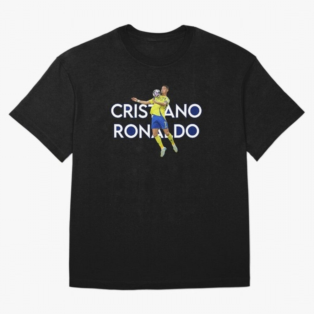 Cristiano Ronaldo Oversized T-Shirt Celebrate Supporters United by Match Day Hype around FIFA World Cup 2026, Messi, Neymar and Mbappe, Spain and Netherlands, Retro Football Energy, Iconic Rivalries, Trophy Chase Drama and Stadium Atmosphere; Ideal