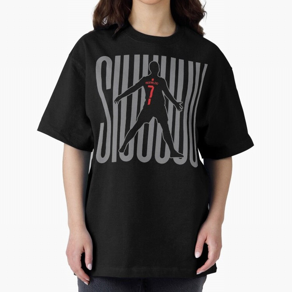 Siuuuuu Cristiano Ronaldo Oversized T-Shirt Celebrate the Biggest Stage of FIFA World Cup 2026 USA Canada Mexico for Fans of CR7 and Messi and England, Bringing Championship Spirit, Famous Goals, Roaring Crowds and International Football Unity;